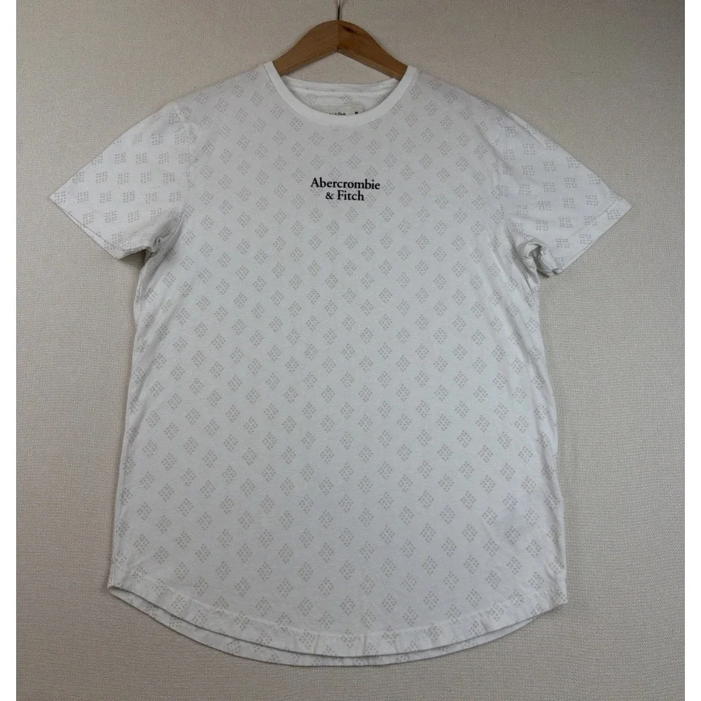 Abercrombie & Fitch Crewneck Shirt Mens Size M White Soft A&F Tee Preppy